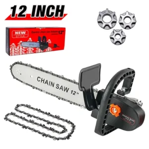 Convert your angle grinder into a powerful chainsaw with this 12" chainsaw adapter. Fast delivery in Sri Lanka. Ideal for wood cutting and garden use.